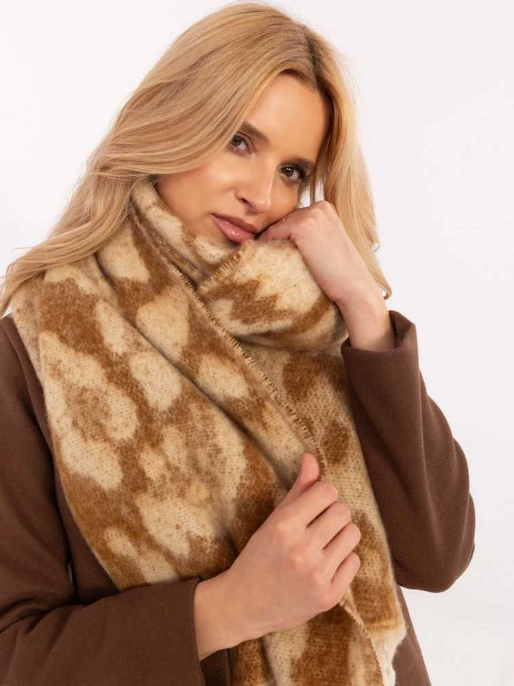 Wool Fashion Italia Šalikas-AT-SZ-416.31P-smėlio spalvos