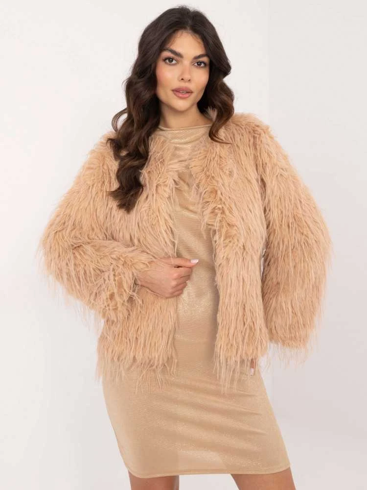 Wool Fashion Italia Striukė moterims-AT-KR-2359.96P-camelowy