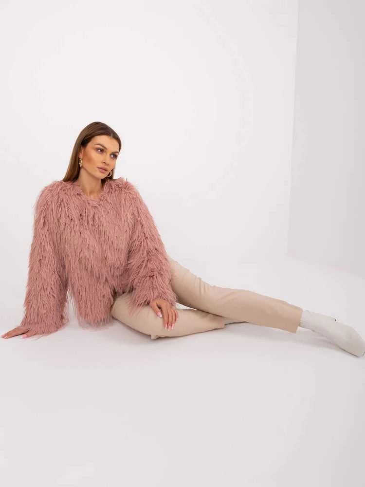 Wool Fashion Italia Striukė moterims-AT-KR-2359.96P-ciemny rožinė