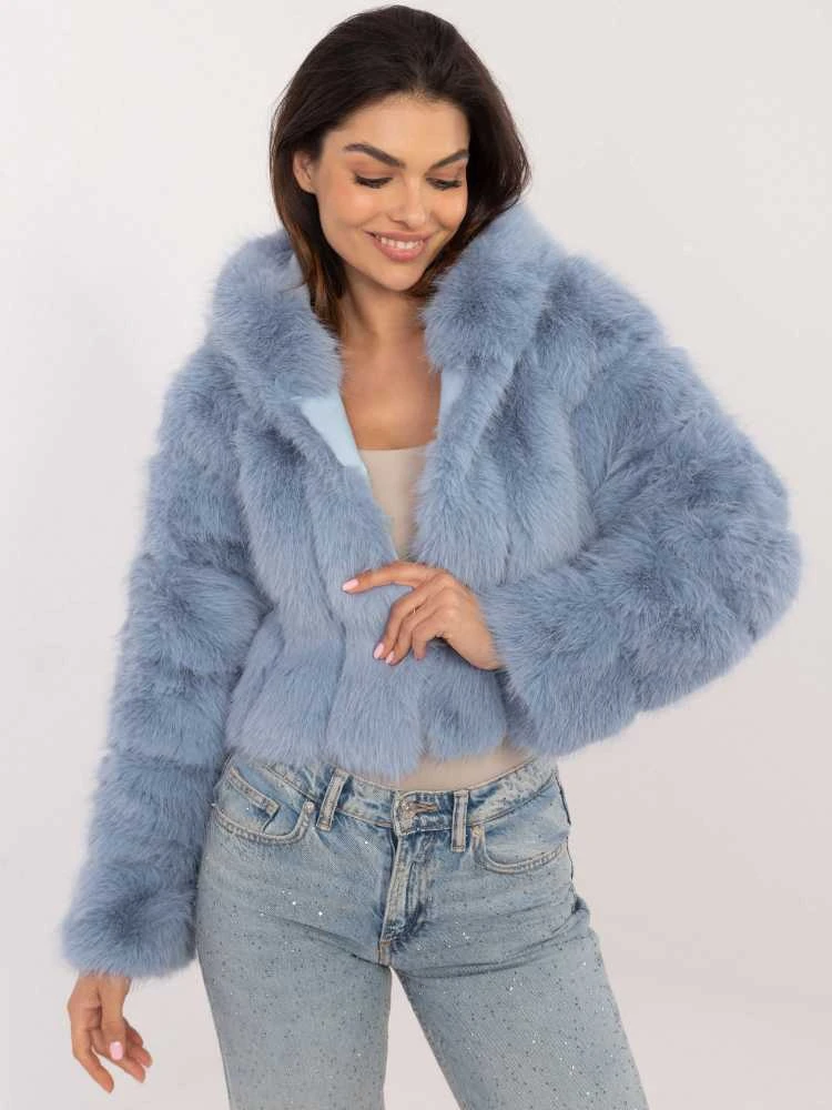 Wool Fashion Italia Striukė moterims-AT-KR-2378.97P-šviesiai mėlyna