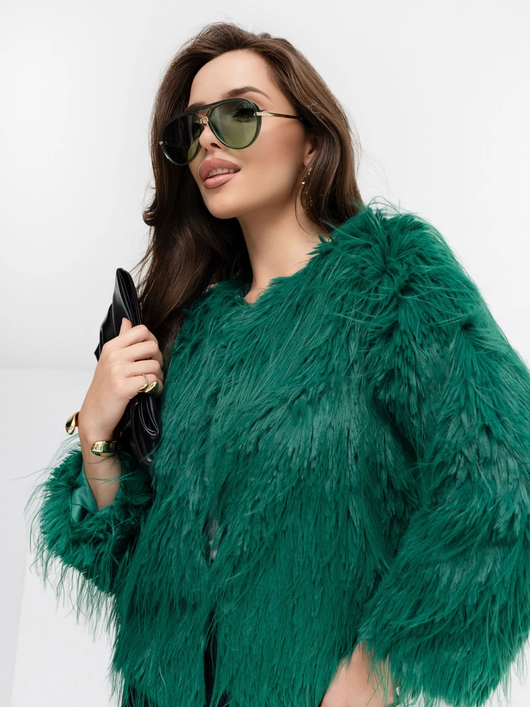 Wool Fashion Italia Striukė moterims-AT-KR-2359.96P- žalia