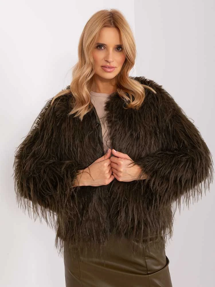 Wool Fashion Italia Striukė moterims-AT-KR-2359.96P- chaki