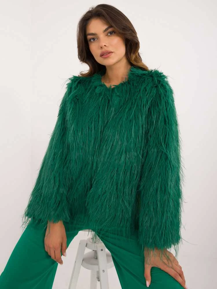 Wool Fashion Italia Striukė moterims-AT-KR-2359.96P- žalia