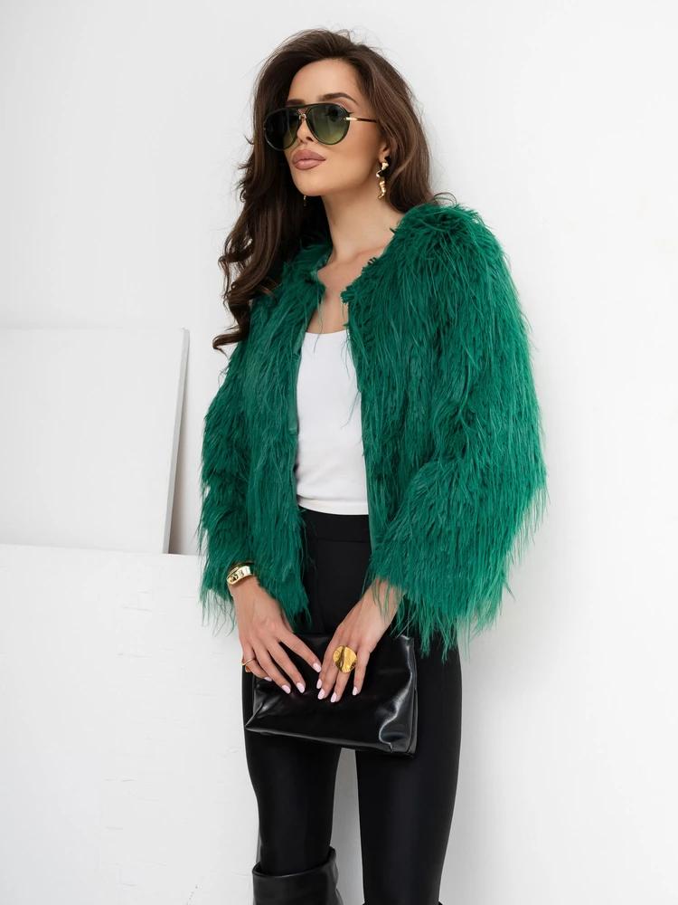 Wool Fashion Italia Striukė moterims-AT-KR-2359.96P- žalia