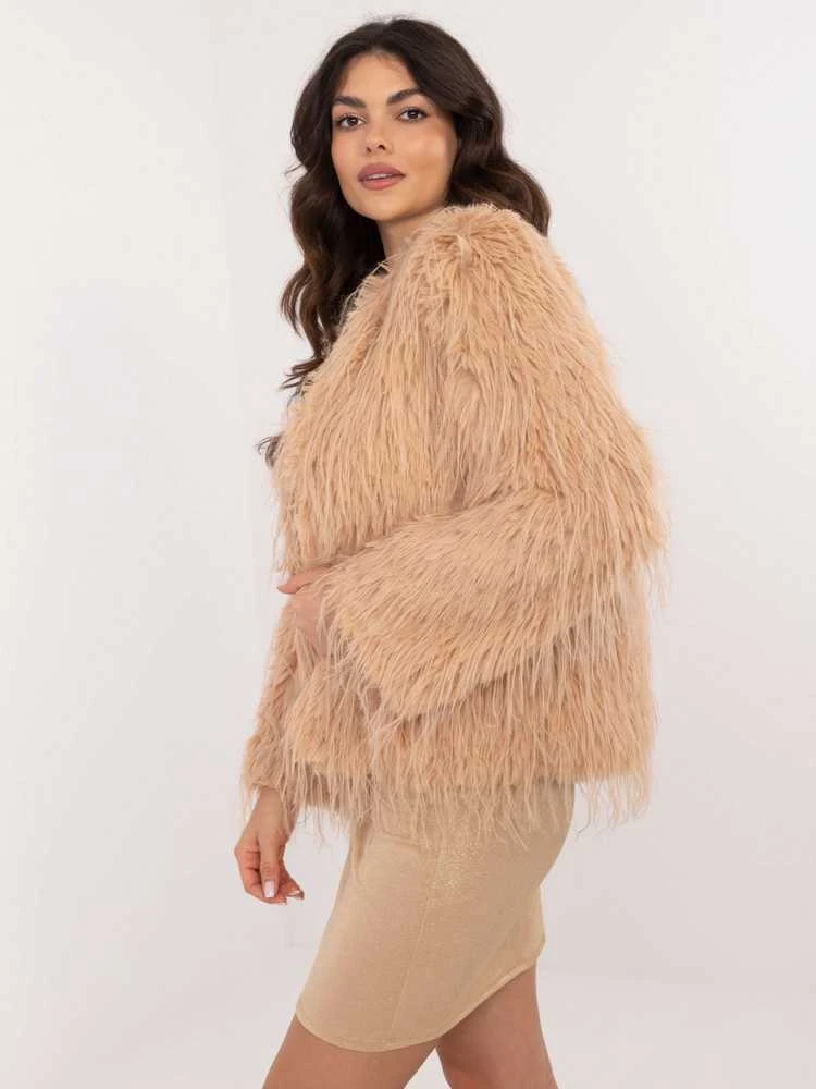Wool Fashion Italia Striukė moterims-AT-KR-2359.96P-camelowy