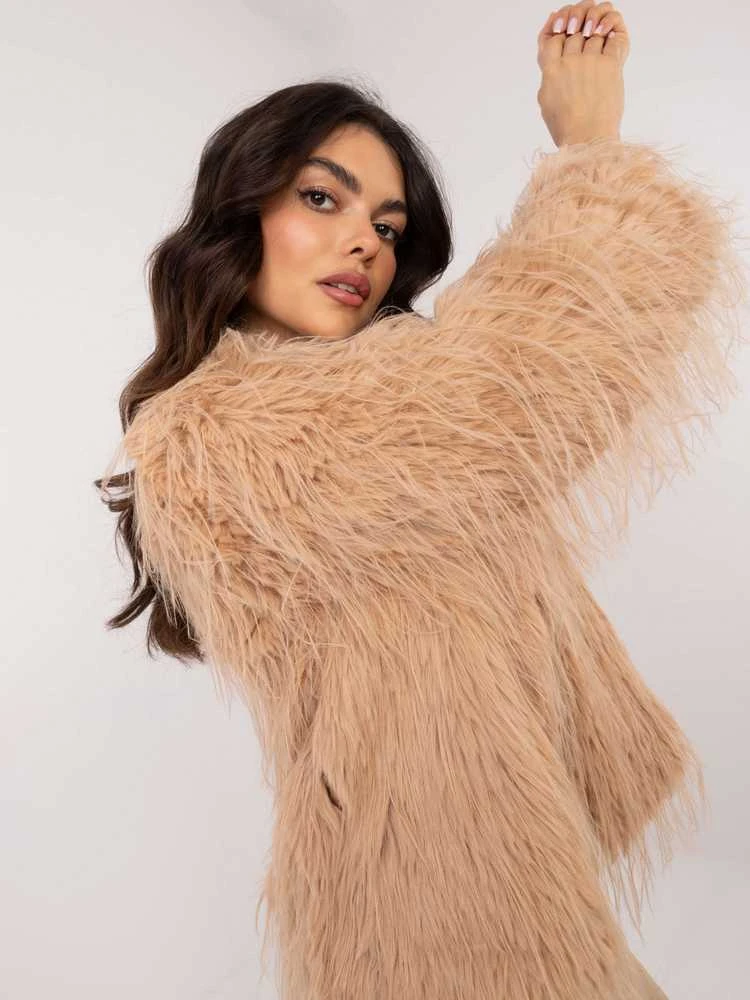 Wool Fashion Italia Striukė moterims-AT-KR-2359.96P-camelowy