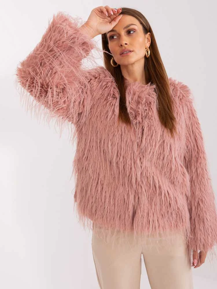 Wool Fashion Italia Striukė moterims-AT-KR-2359.96P-ciemny rožinė