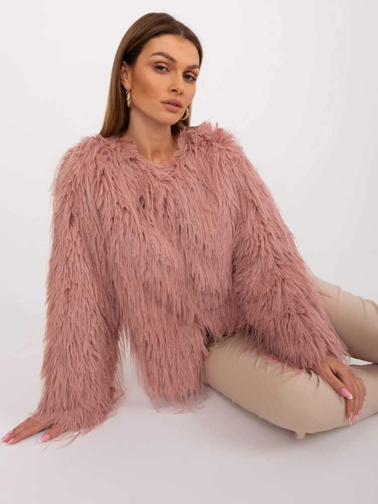 Wool Fashion Italia Striukė moterims-AT-KR-2359.96P-ciemny rožinė
