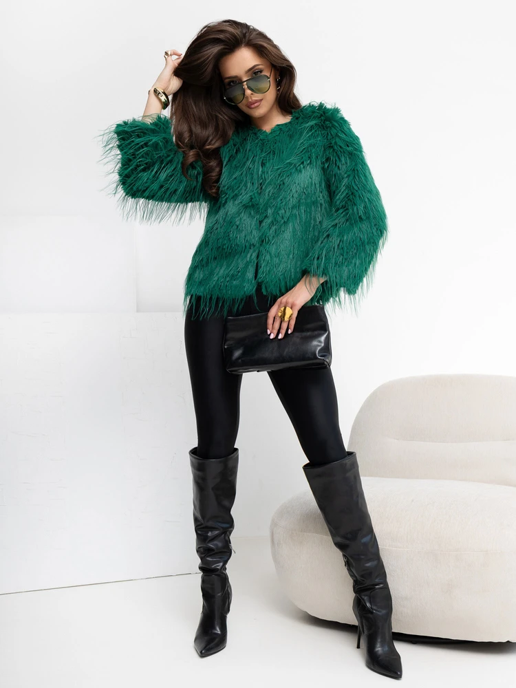 Wool Fashion Italia Striukė moterims-AT-KR-2359.96P- žalia