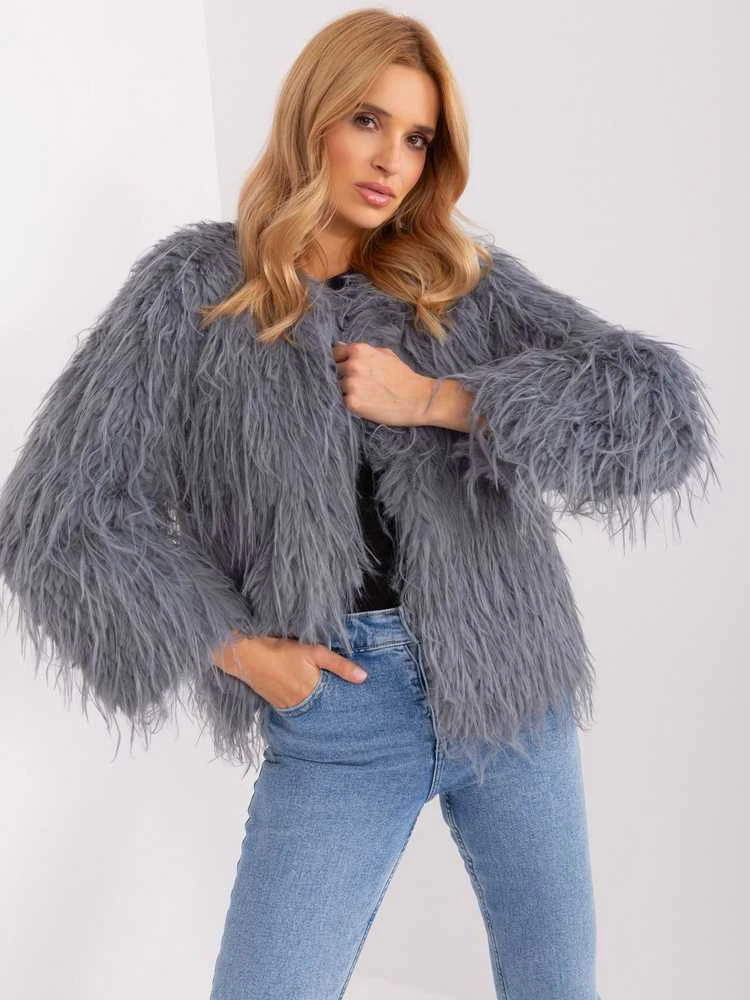 Wool Fashion Italia Striukė moterims-AT-KR-2359.96P-pilka
