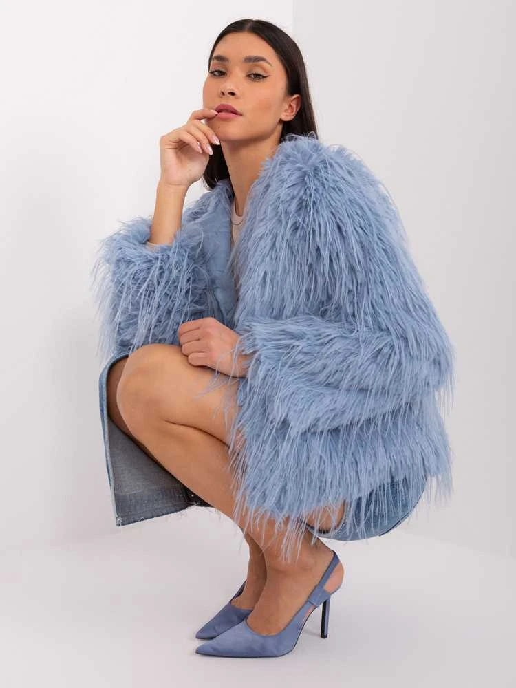 Wool Fashion Italia Striukė moterims-AT-KR-2359.96P-pilka-mėlyna