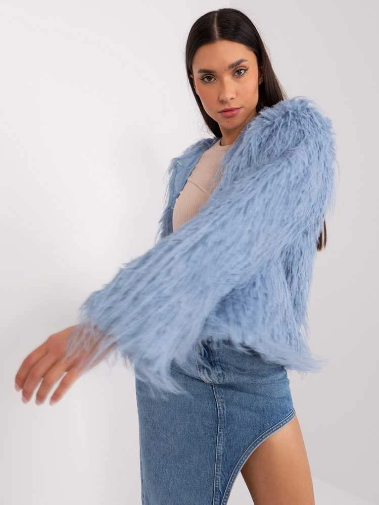 Wool Fashion Italia Striukė moterims-AT-KR-2359.96P-pilka-mėlyna