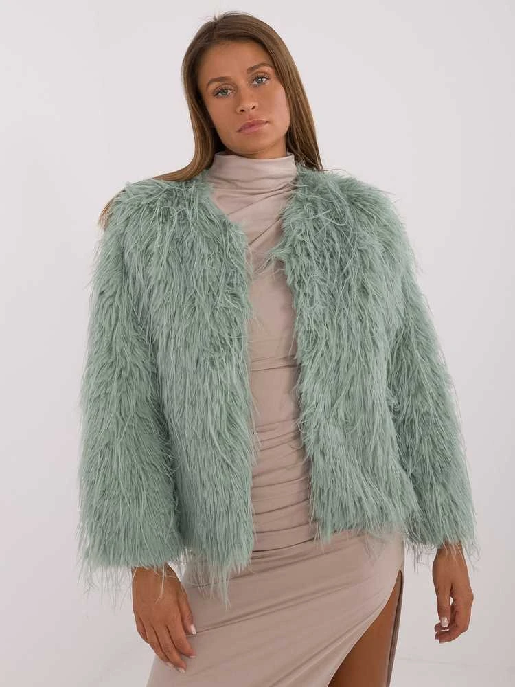 Wool Fashion Italia Striukė moterims-AT-KR-2359.96P-šviesiai žalia