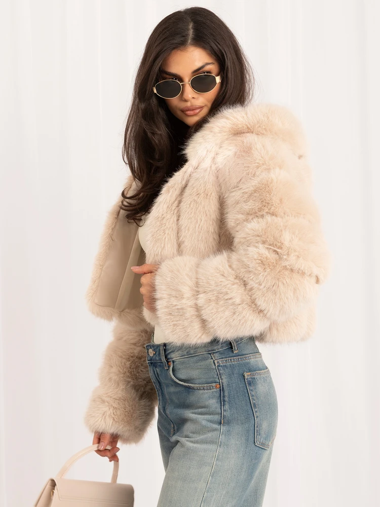 Wool Fashion Italia Striukė moterims-AT-KR-2378.96P-smėlio spalva