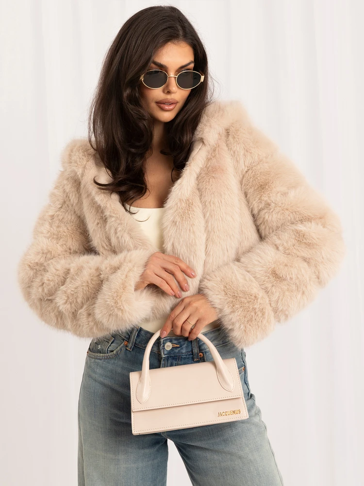 Wool Fashion Italia Striukė moterims-AT-KR-2378.96P-smėlio spalva