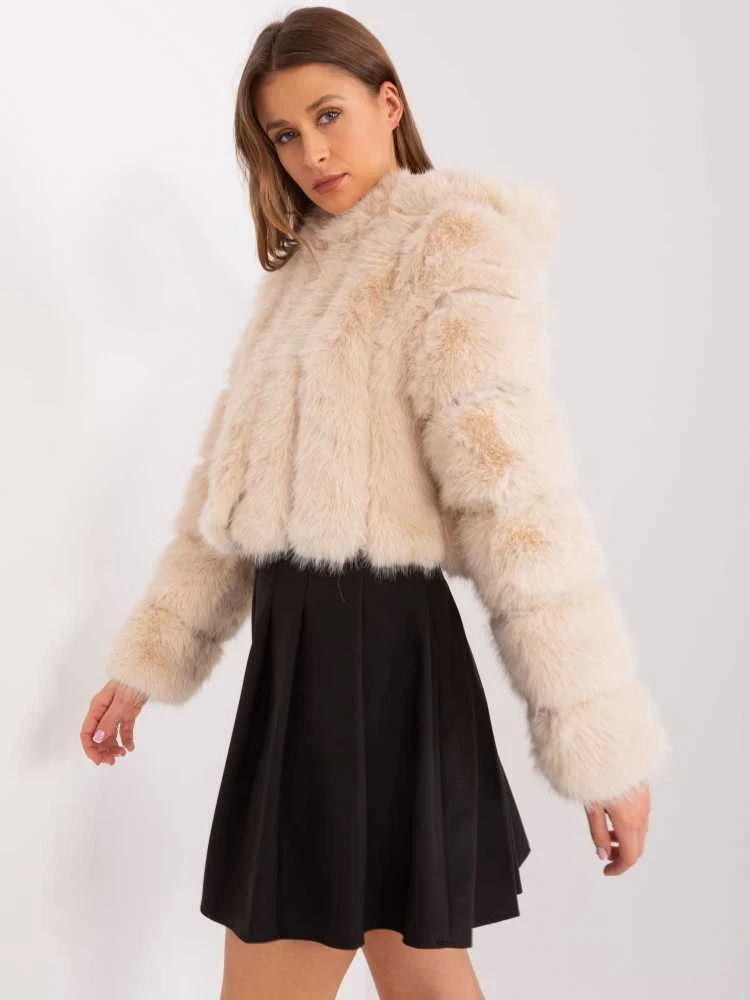 Wool Fashion Italia Striukė moterims-AT-KR-2378.96P-smėlio spalva