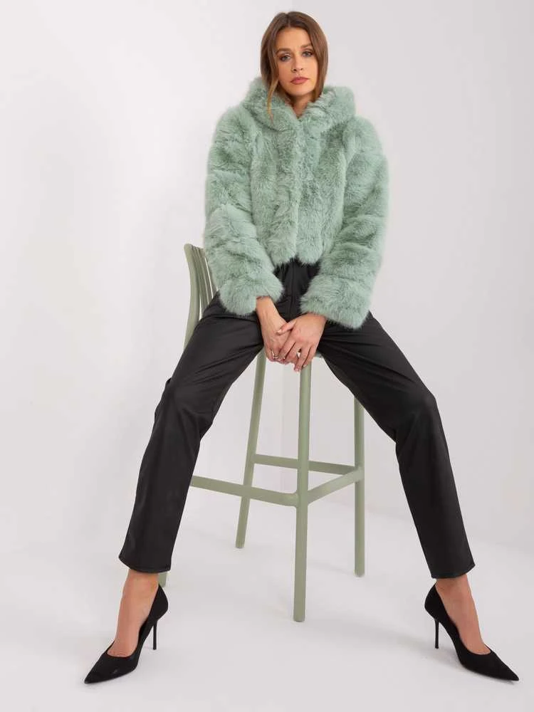 Wool Fashion Italia Striukė moterims-AT-KR-2378.96P-šviesiai žalia