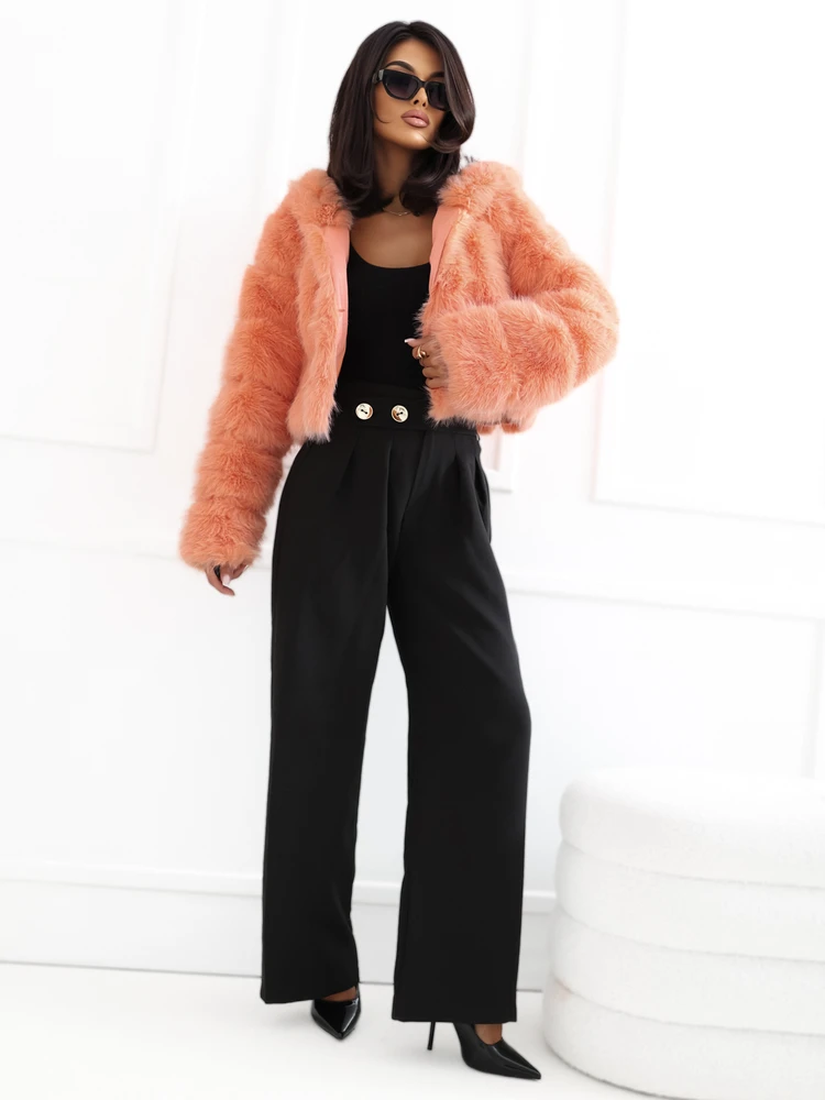 Wool Fashion Italia Striukė moterims-AT-KR-2378.97P-brzoskwiniowy