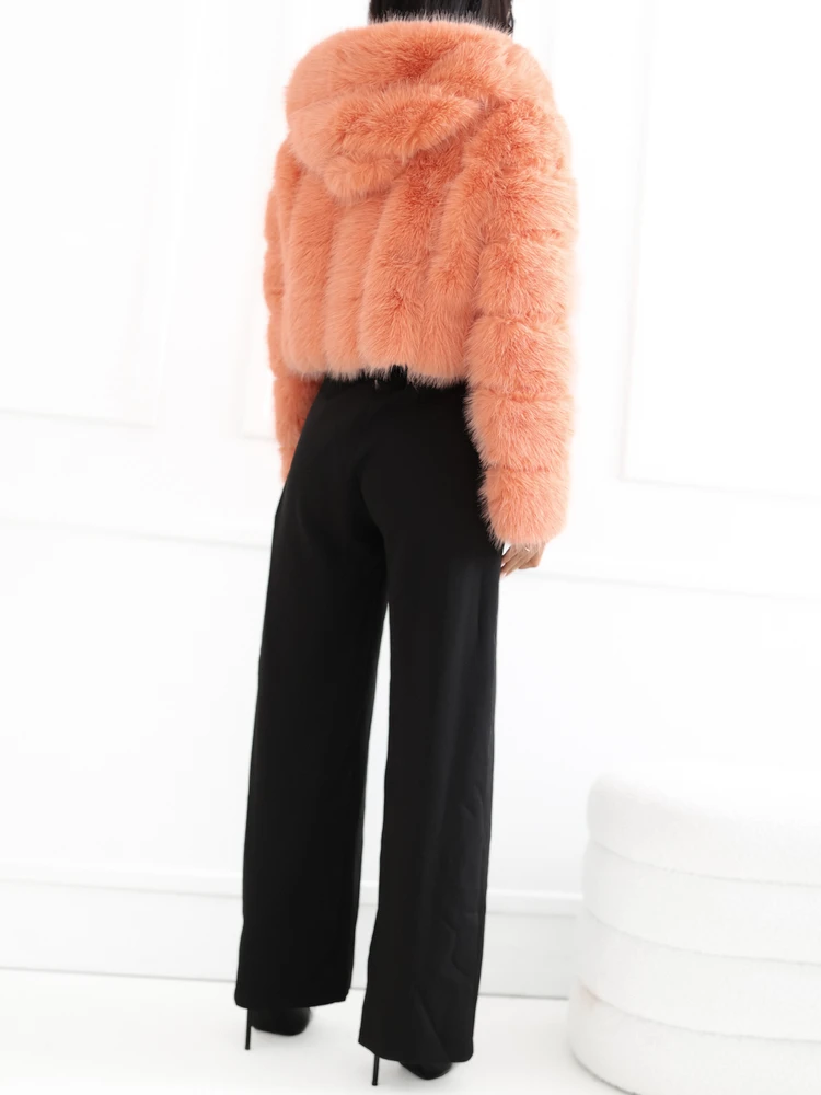 Wool Fashion Italia Striukė moterims-AT-KR-2378.97P-brzoskwiniowy