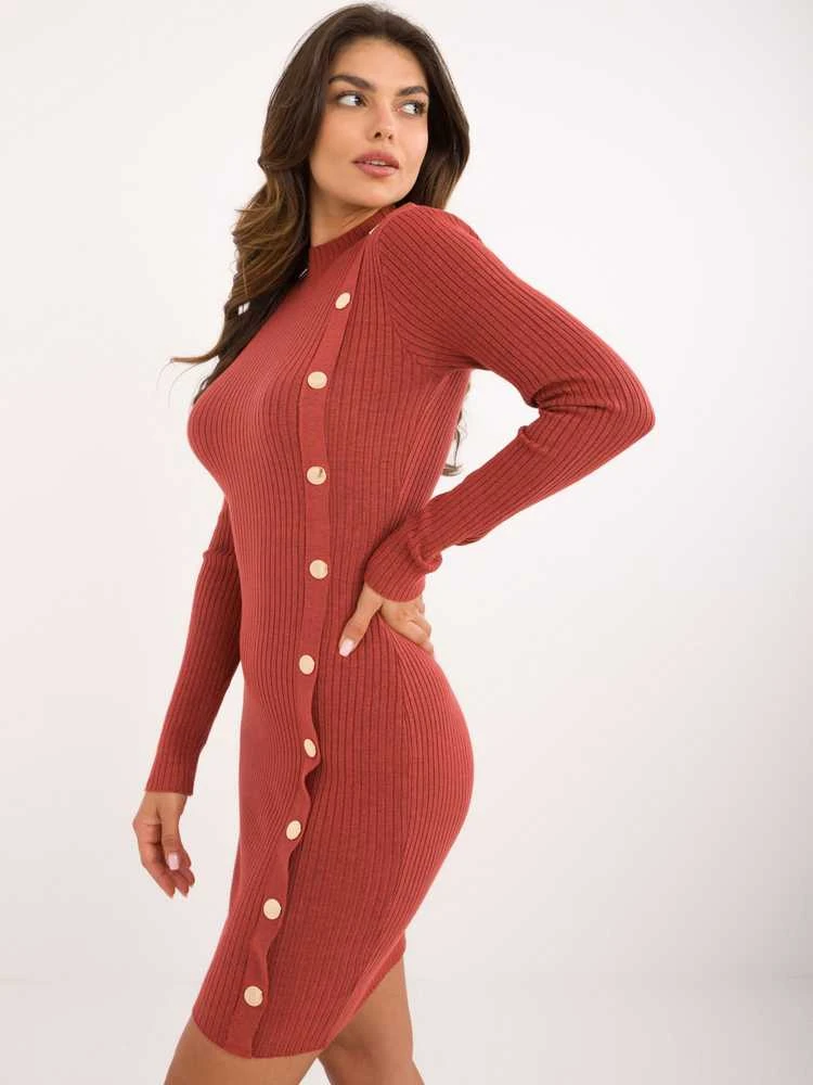 Wool Fashion Italia Suknelė-AT-SK-2345-2,32-tamsiai oranžinė