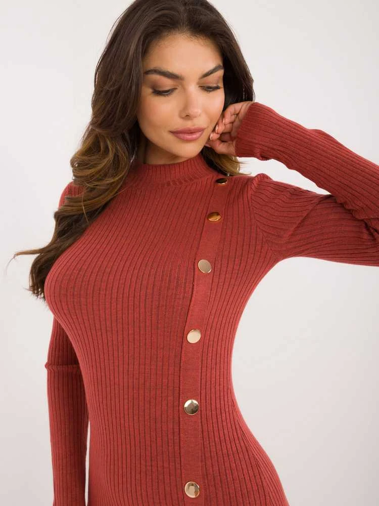 Wool Fashion Italia Suknelė-AT-SK-2345-2,32-tamsiai oranžinė