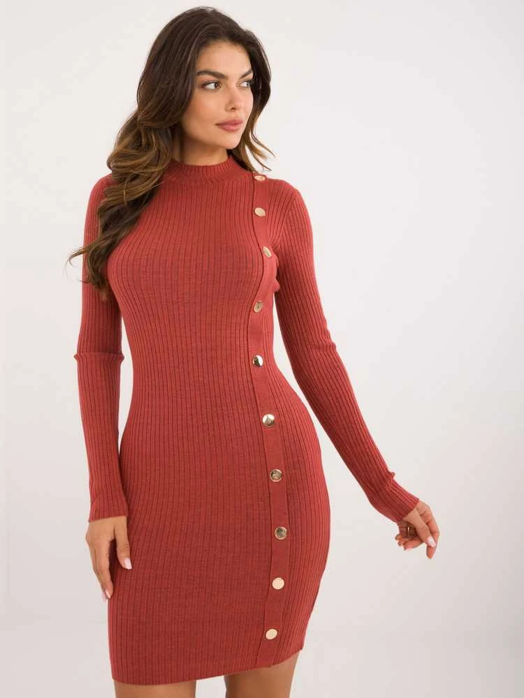 Wool Fashion Italia Suknelė-AT-SK-2345-2,32-tamsiai oranžinė