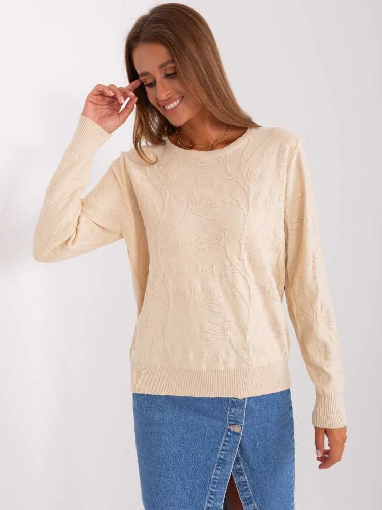 Wool Fashion Italia Megztinis-AT-SW-2231.99P-šviesiai smėlio spalvos