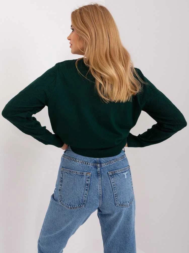 Wool Fashion Italia Megztinis-AT-SW-2231A.00P-tamsiai žalias