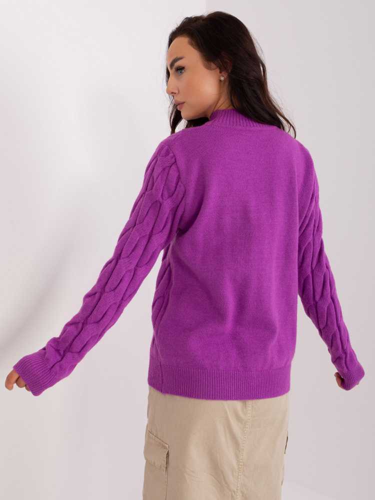 Wool Fashion Italia Sweter-AT-SW-2235.00P-ciemny violetinė