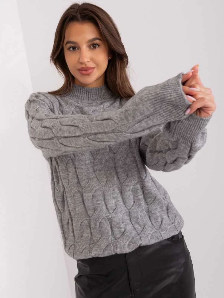 Wool Fashion Italia Megztinis-AT-SW-2235.00P-tamsiai pilkas