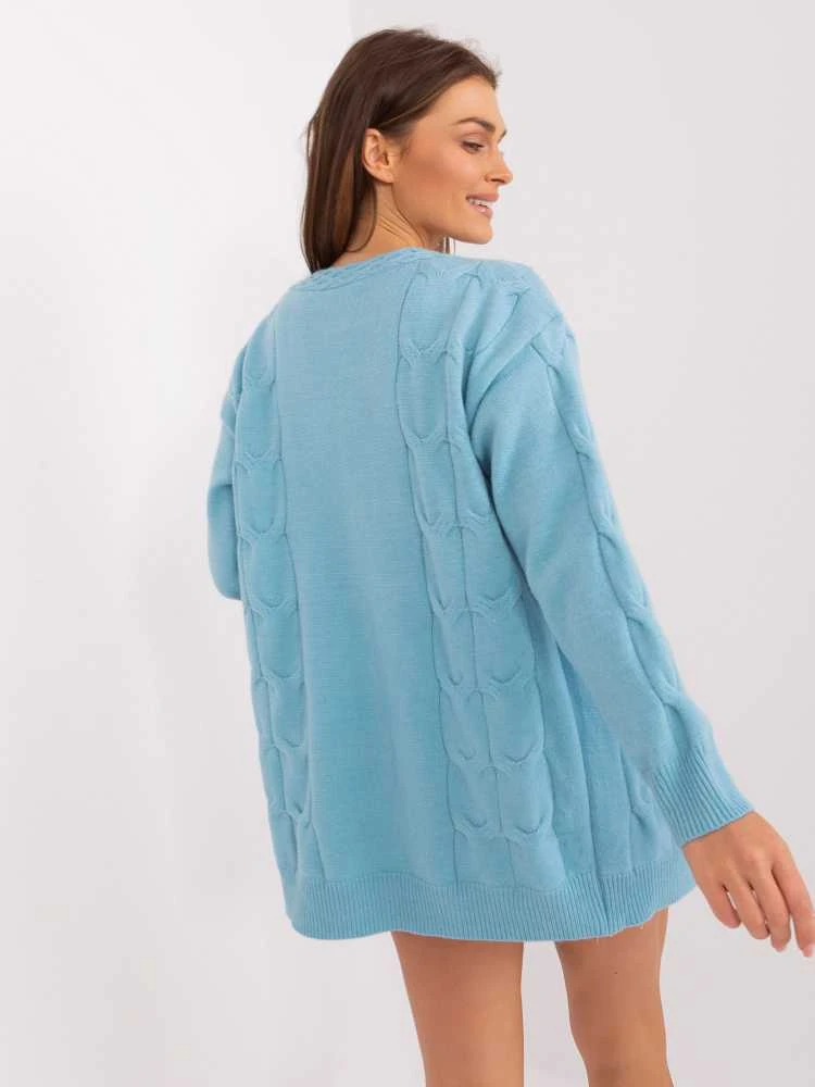 Wool Fashion Italia Megztinis-AT-SW-2241.36P-šviesiai mėlynas