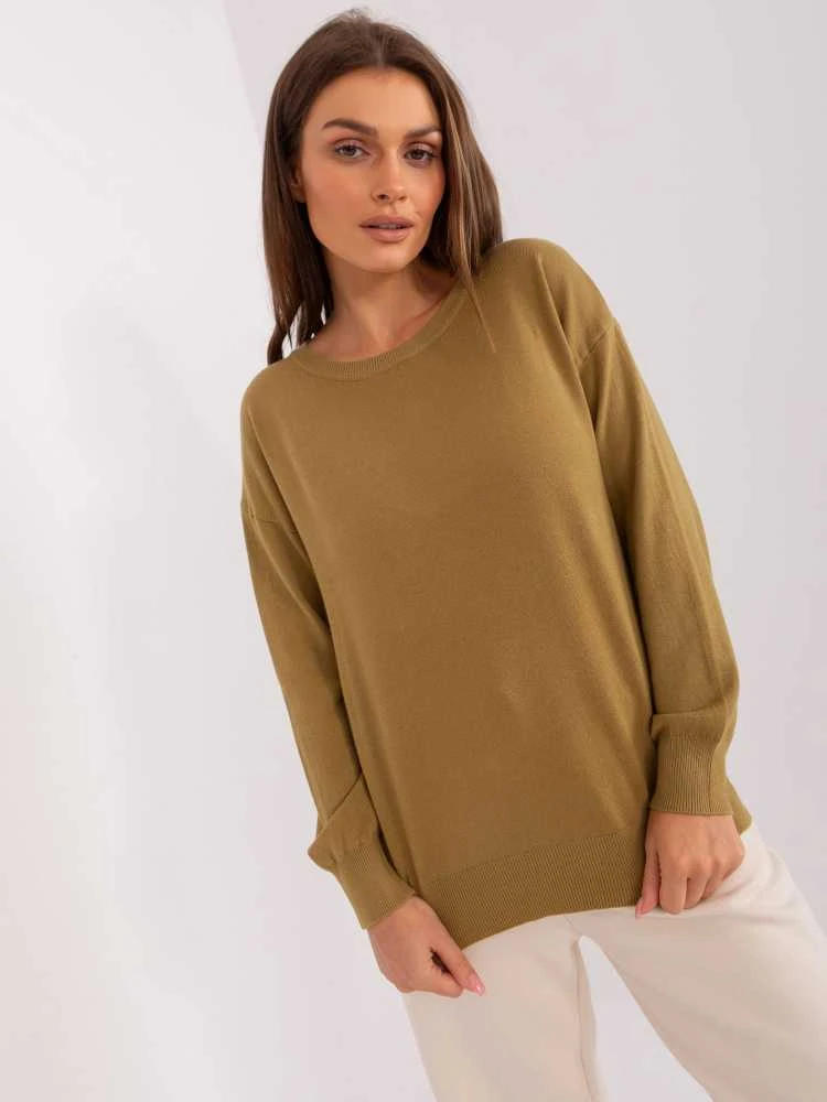 Wool Fashion Italia Megztinis-AT-SW-2325.95P-alyvuogių
