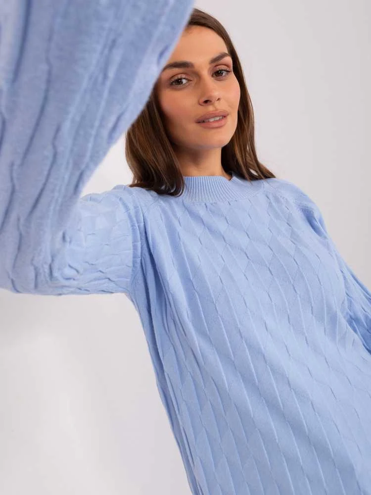 Wool Fashion Italia Megztinis-AT-SW-2326.37X-šviesiai mėlynas