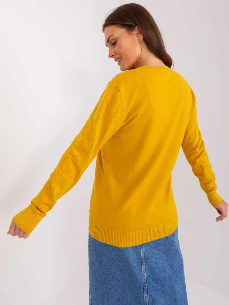 Wool Fashion Italia Megztinis-AT-SW-232901.25X-tamsiai geltonas