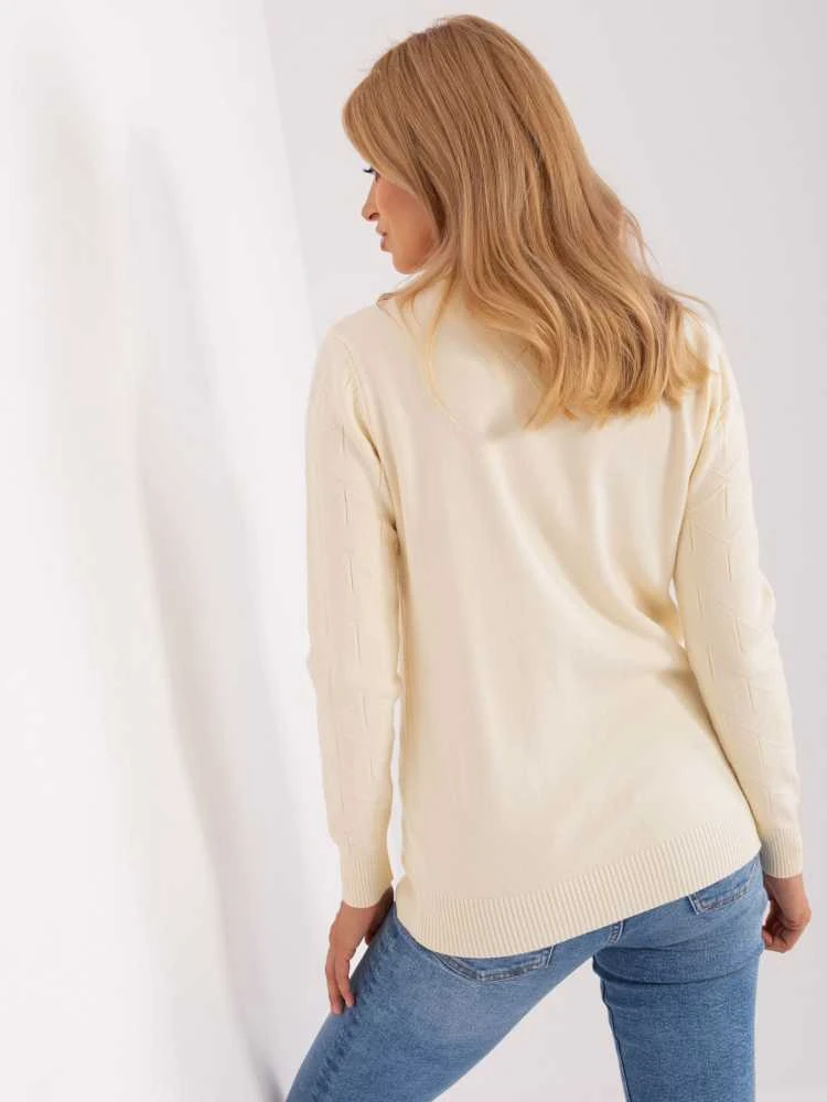 Wool Fashion Italia Megztinis-AT-SW-232901.25X šviesiai smėlio spalvos