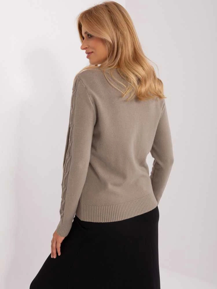 Wool Fashion Italia Megztinis-AT-SW-2329.98P-tamsiai smėlio spalvos