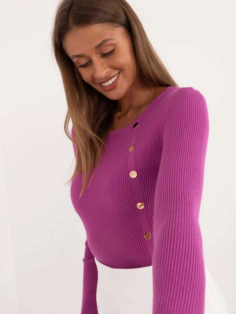 Wool Fashion Italia Megztinis-AT-SW-2332-2,65-violetinė