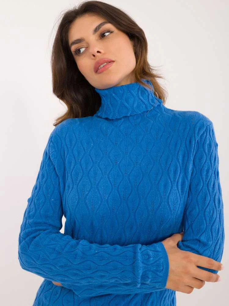Wool Fashion Italia Megztinis-AT-SW-2334-2,61-mėlynas