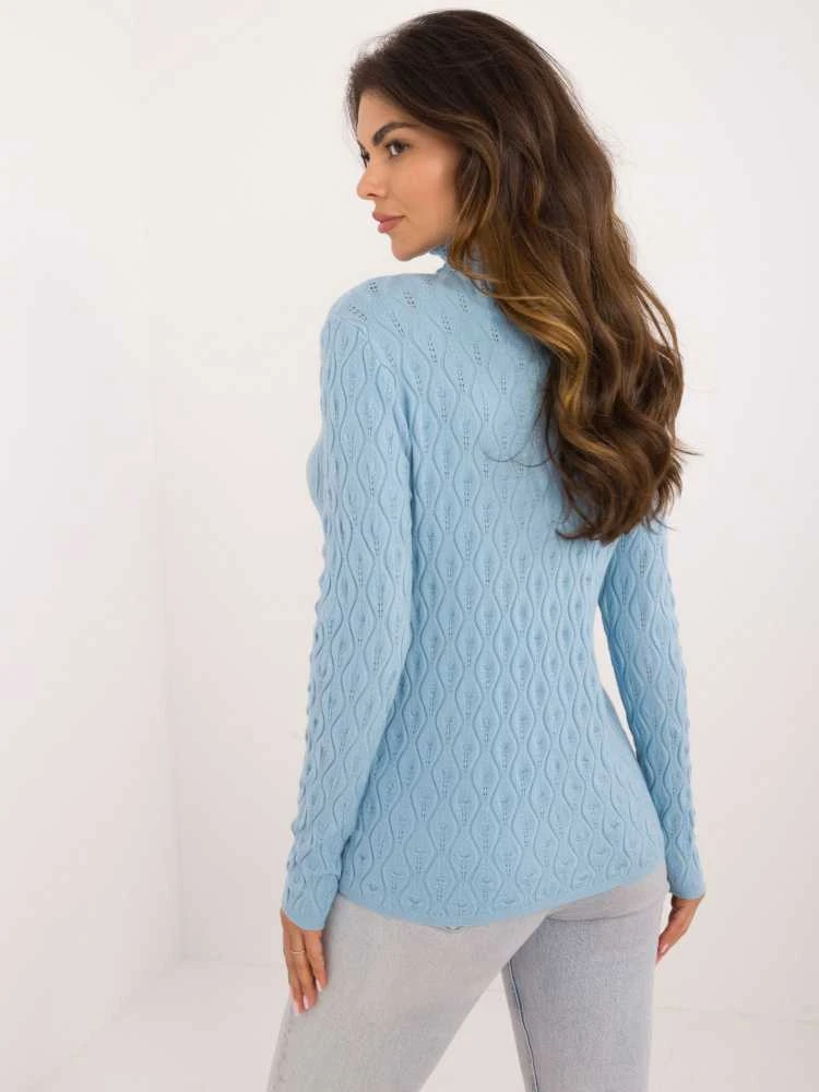 Wool Fashion Italia Megztinis-AT-SW-2334-2,61-šviesiai mėlynas