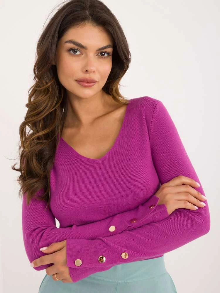 Wool Fashion Italia Megztinis-AT-SW-2334.49-violetinė