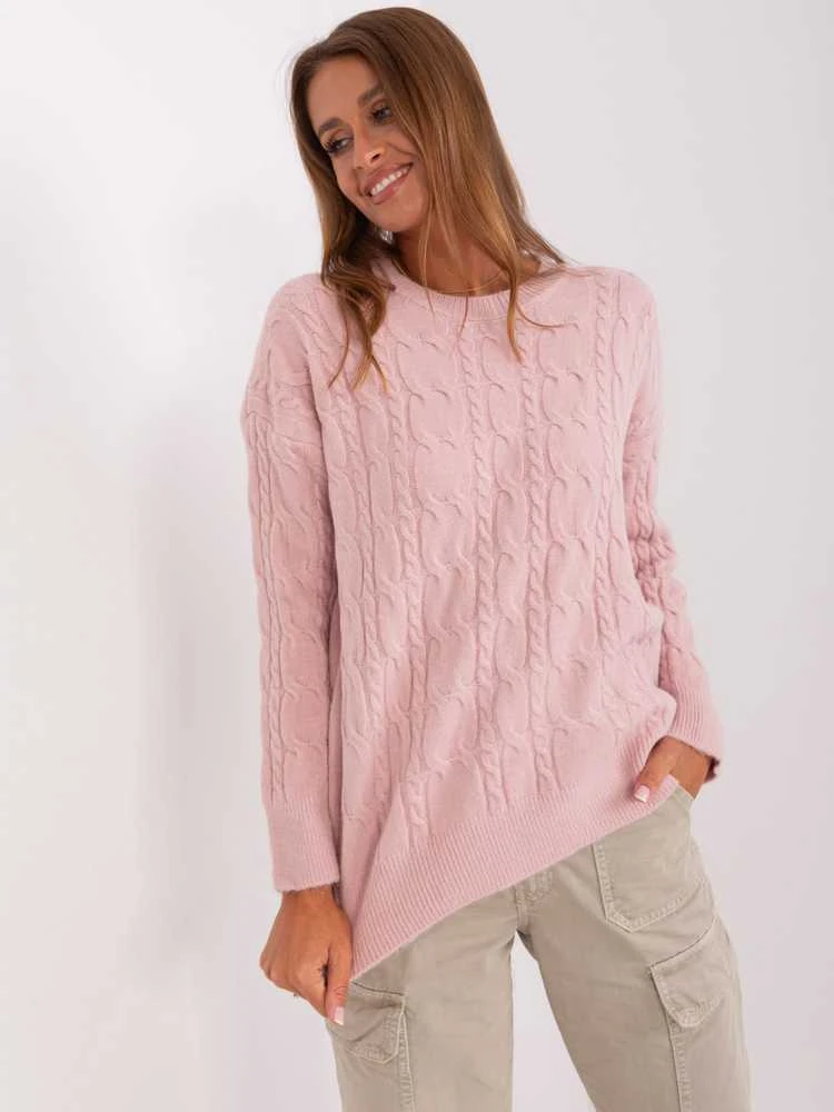 Wool Fashion Italia Sweter-AT-SW-2335-1.68P-jasny rožinė