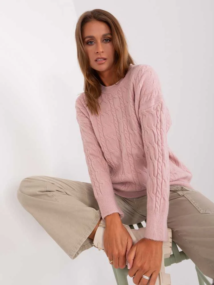 Wool Fashion Italia Sweter-AT-SW-2335-1.68P-jasny rožinė