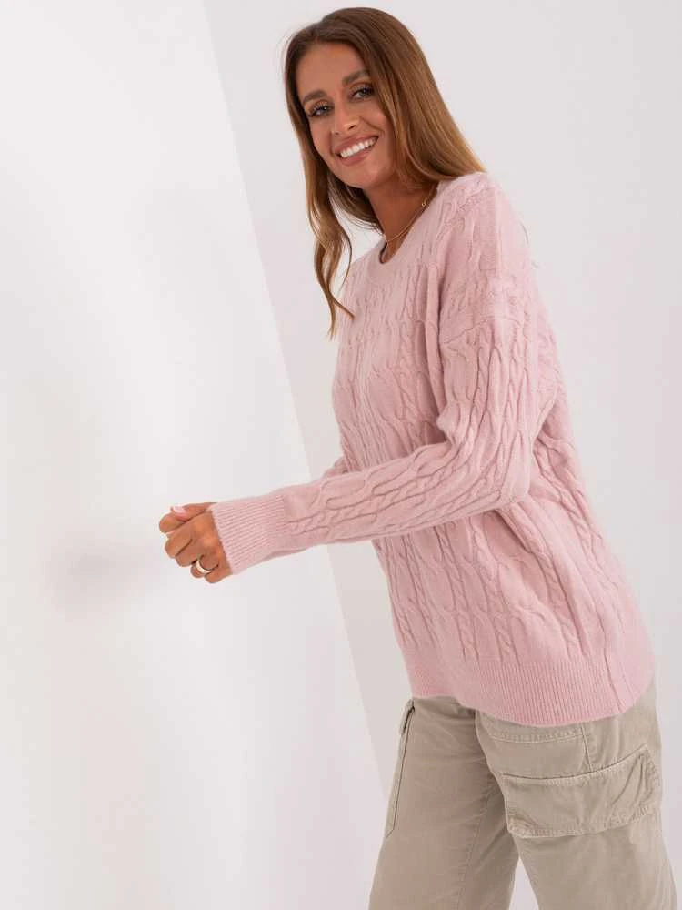 Wool Fashion Italia Sweter-AT-SW-2335-1.68P-jasny rožinė