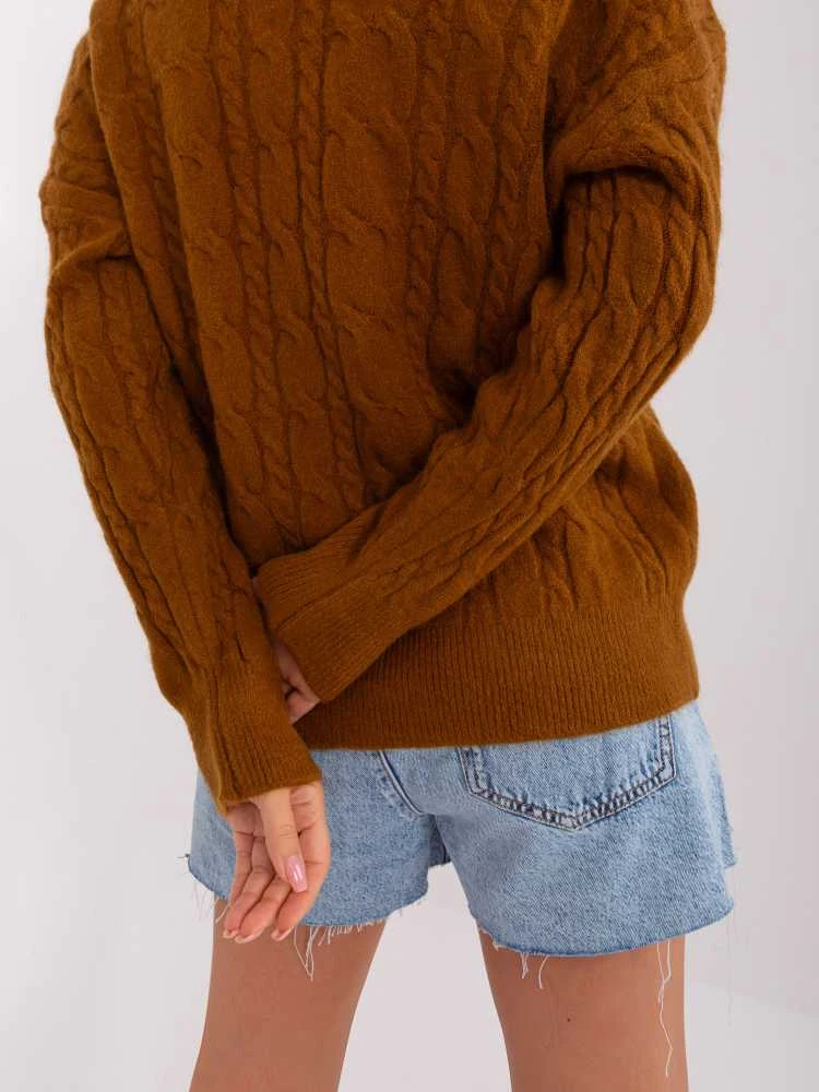 Wool Fashion Italia Megztinis-AT-SW-2335-1,68P-šviesiai rudas