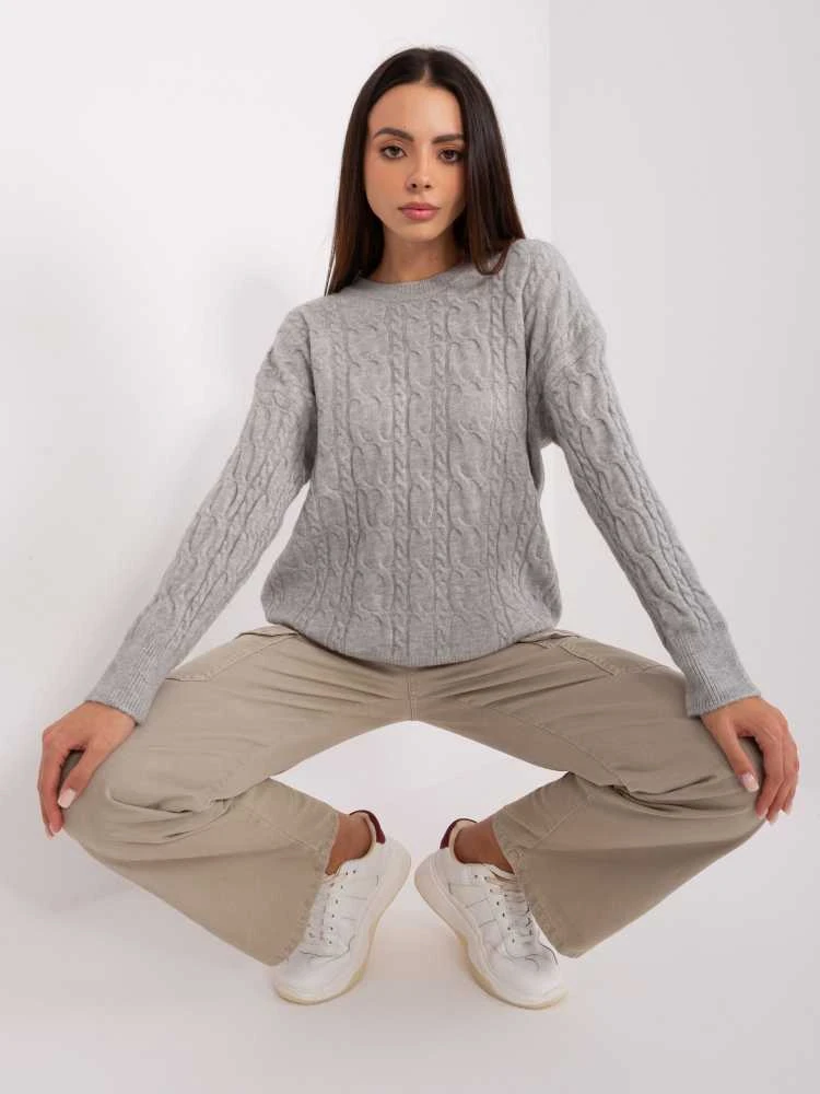 Wool Fashion Italia Megztinis-AT-SW-2335-1.68P-pilkas