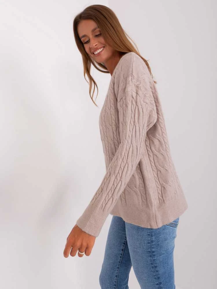 Wool Fashion Italia Megztinis-AT-SW-2335.27-smėlio spalvos