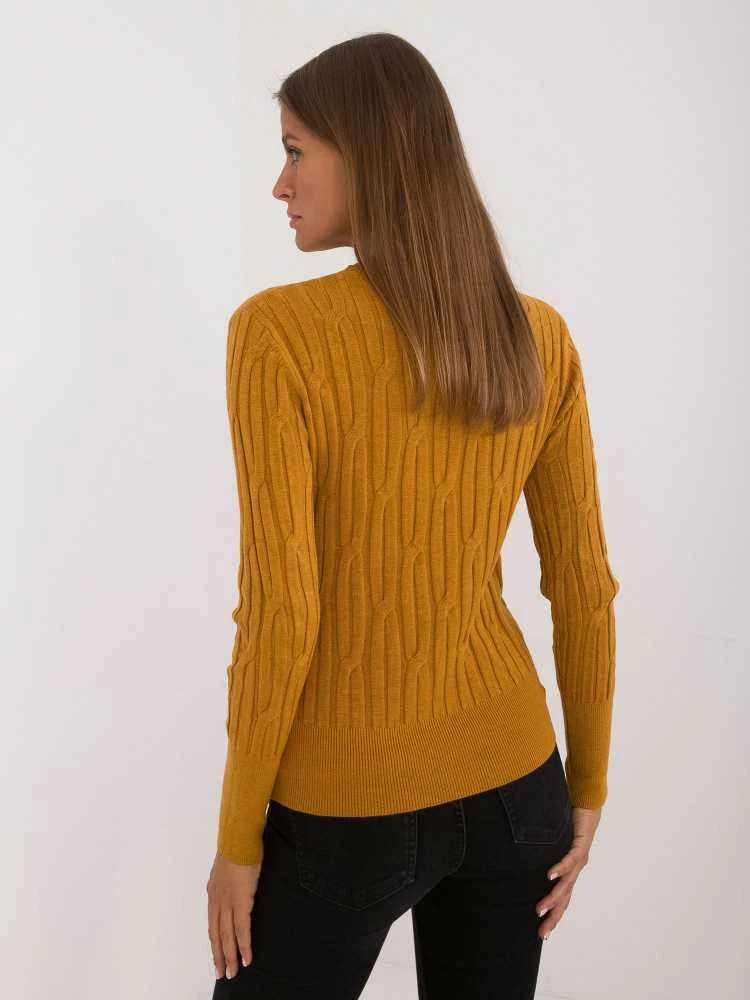 Wool Fashion Italia Megztinis-AT-SW-2338-2.00-tamsiai geltonas