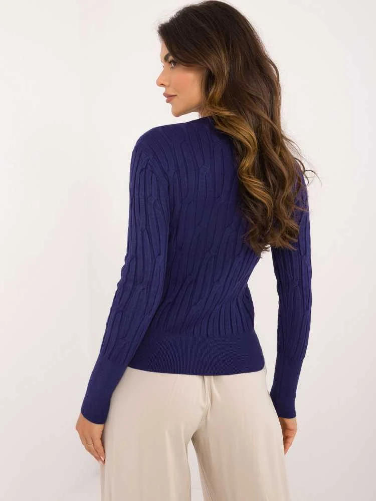 Wool Fashion Italia Megztinis-AT-SW-2338-2.00-tamsiai mėlynas
