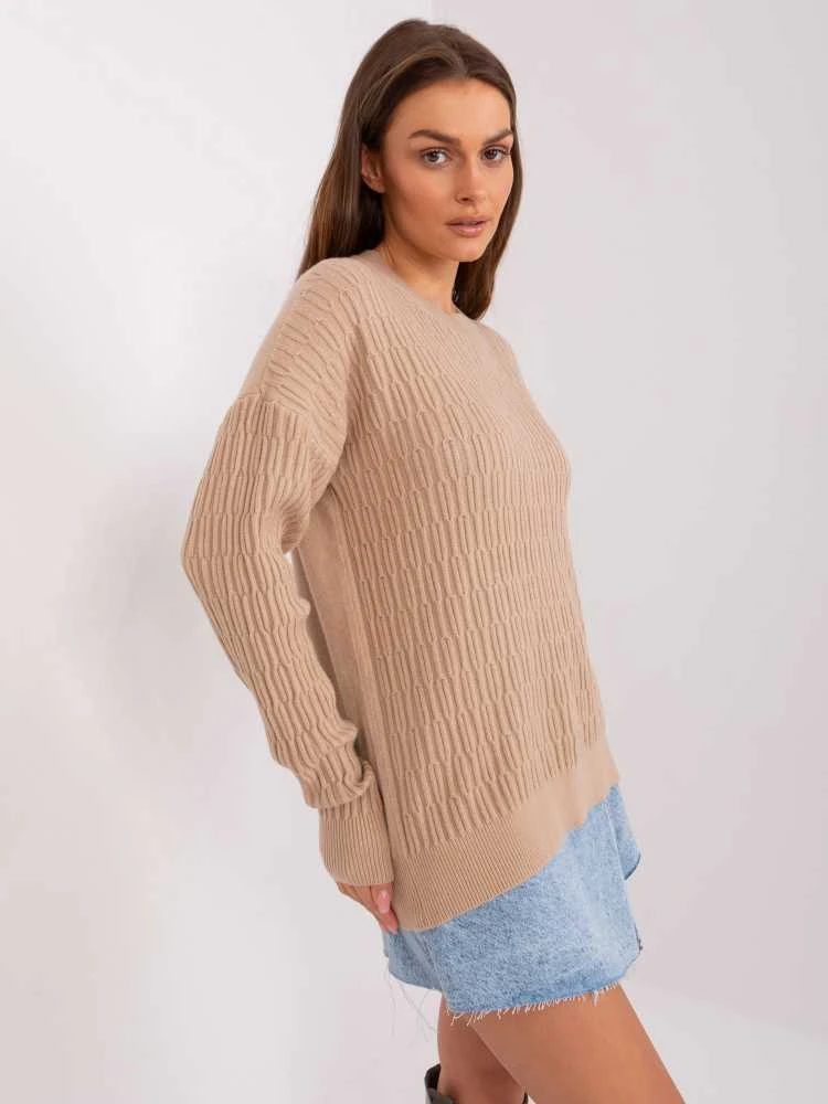 Wool Fashion Italia Megztinis-AT-SW-2338.14P-smėlio spalvos