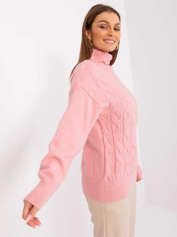 Wool Fashion Italia Megztinis-AT-SW-23401.97P-šviesiai rožinis
